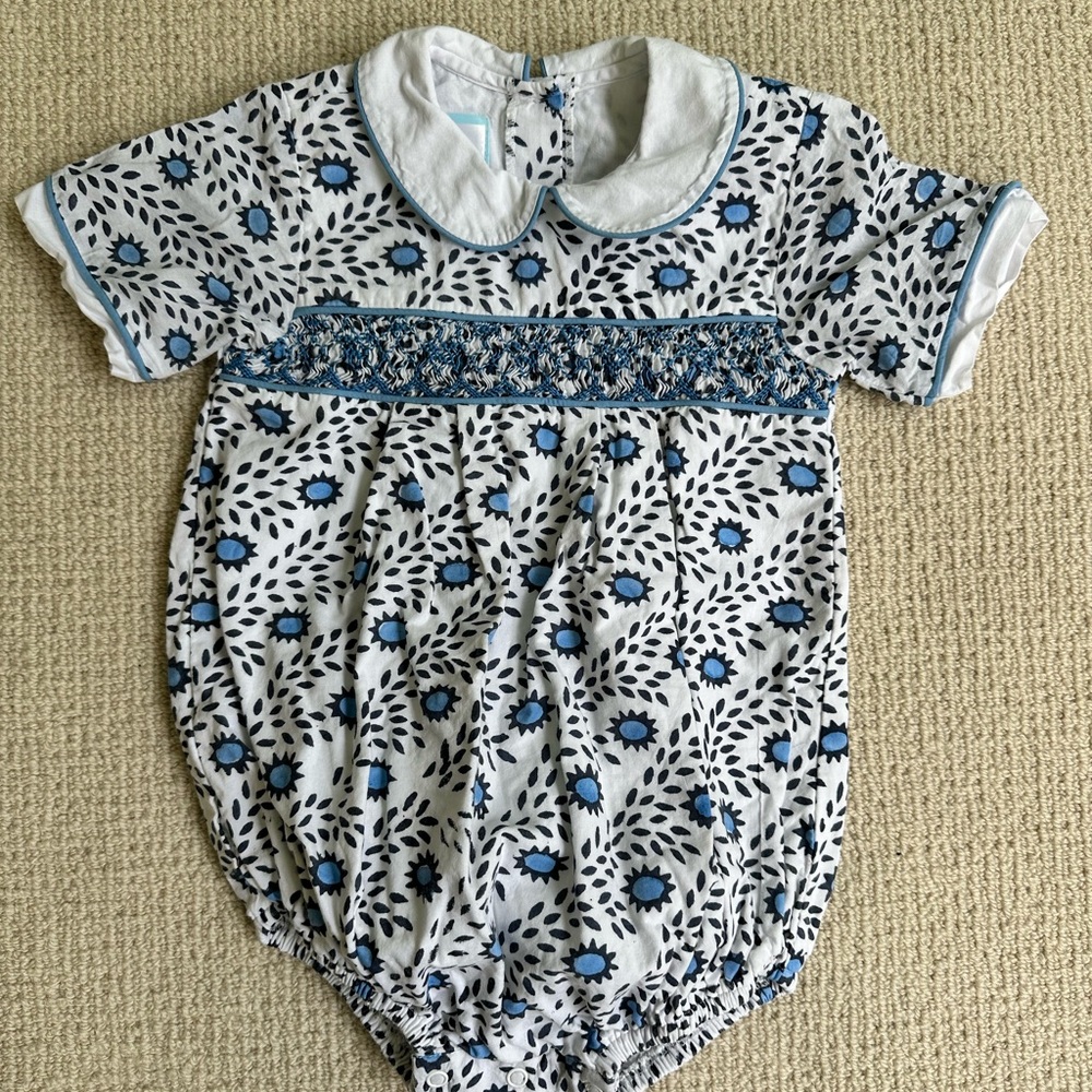 Blue Floral Kids One Piece